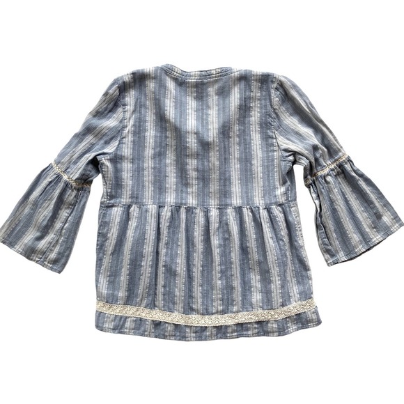 Knox Rose Boho Stripe Coastal Blouse Size M - Picture 2 of 6